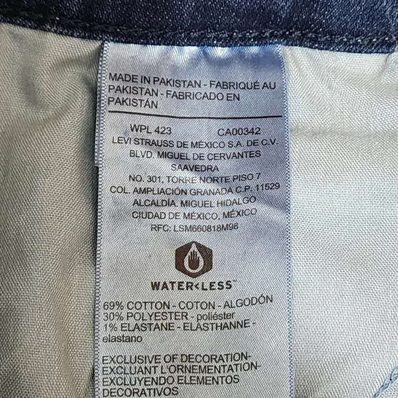 New- Levi's Signature Jeans Women's 10 30x25 Crop Mid Rise Skinny Blue - Picture 10 of 11